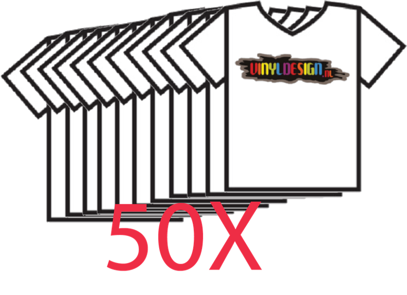 50 X T-shirt inclusief opdruk en BTW