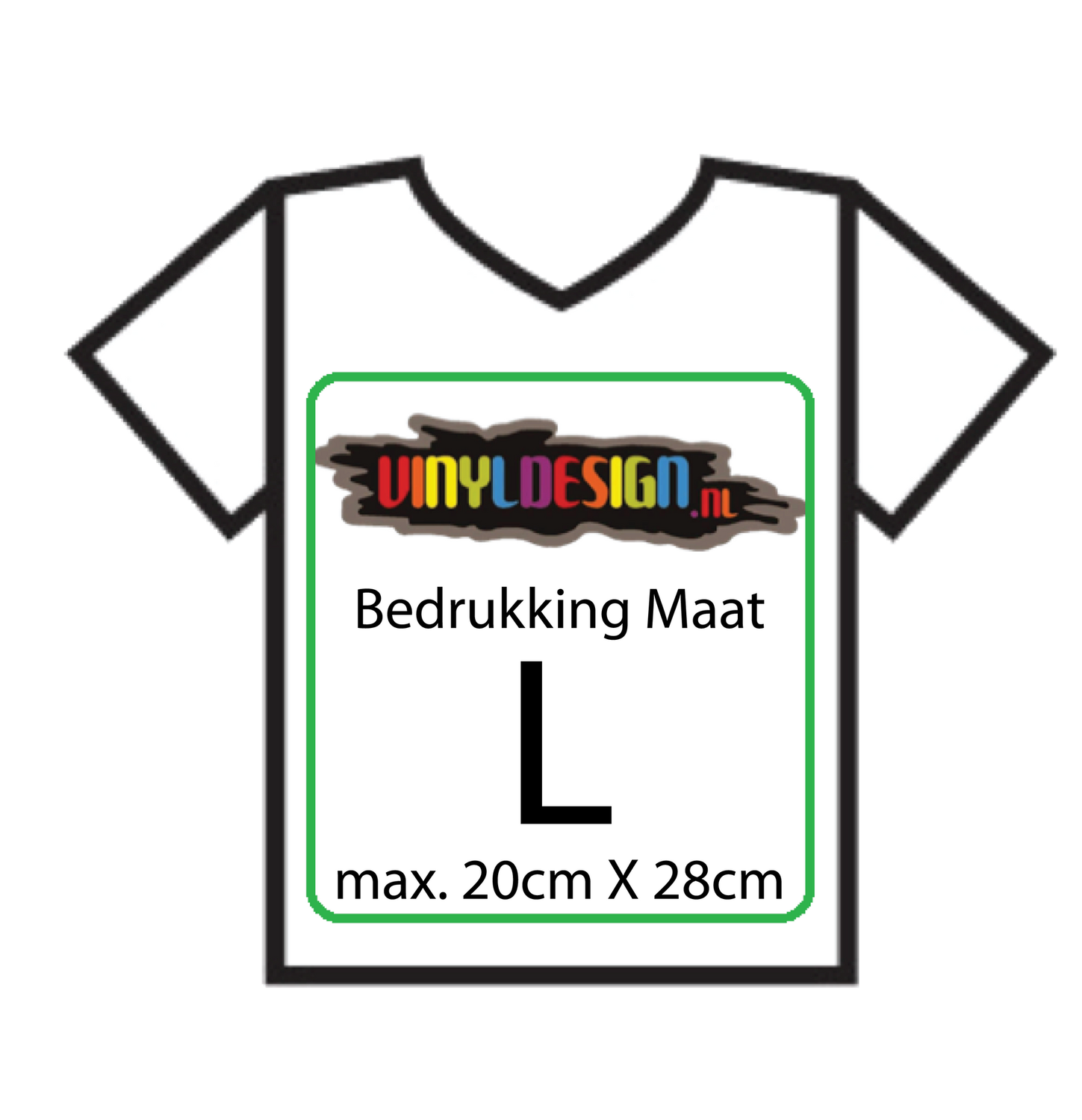 Bedrukking op eigen kleding maat L Bedrukking op eigen kleding maat L