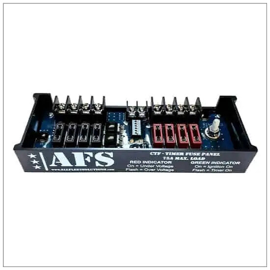 ALL FLEET SOLUTIONS CTF-B4T4 Dual Voltage Timer & Power Distribution Panel