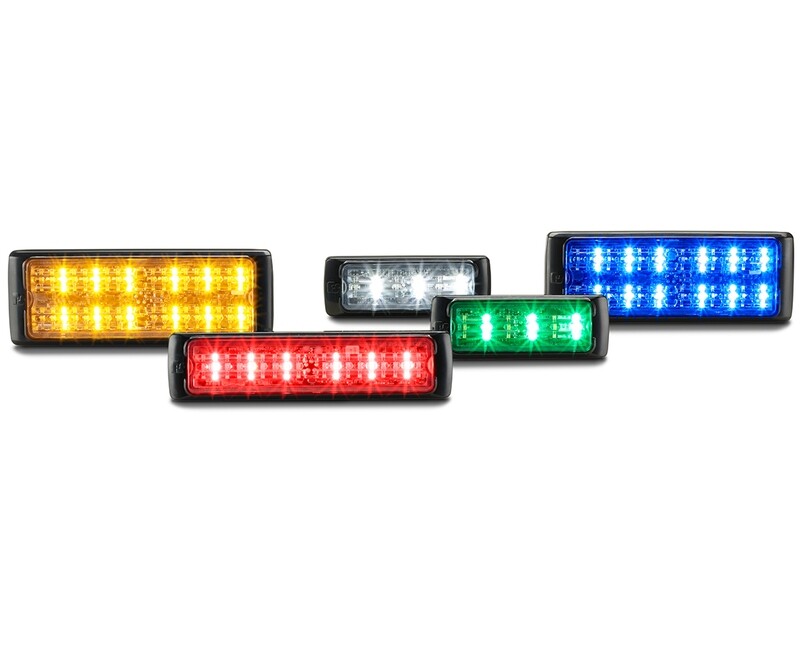 FEDERAL SIGNAL MPS63U-AGW MicroPulse Ultra 18-LED light head Amber/Green/White Tri-Color Surface Mount 12/24 Vdc Clear Lens LED