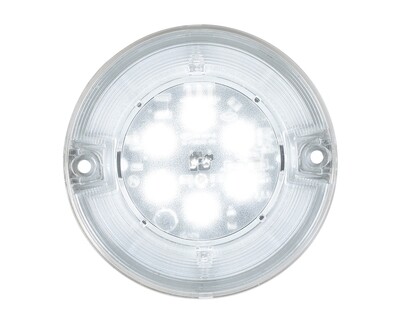 FEDERAL SIGNAL COM3SWC 6 LED, 3" round light, White LED, Clear lens, Single Color, Compartment Light, Surface Mount