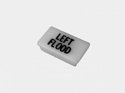 HAVIS C-LABEL-LEFT-FLOOD  Standard White Switch Label W/ Black Imprint