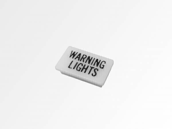 HAVIS C-LABEL-WARN-LIGHTS  Standard White Switch Label W/ Black Imprint