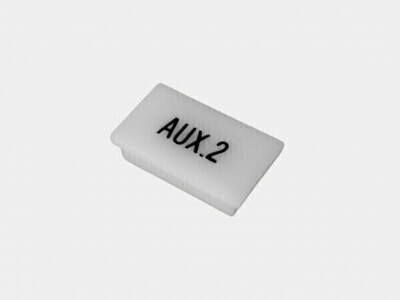 HAVIS C-LABEL-AUX2  Standard White Switch Label W/ Black Imprint
