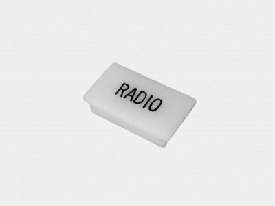 HAVIS C-LABEL-RADIO Standard White Switch Label W/ Black Imprint