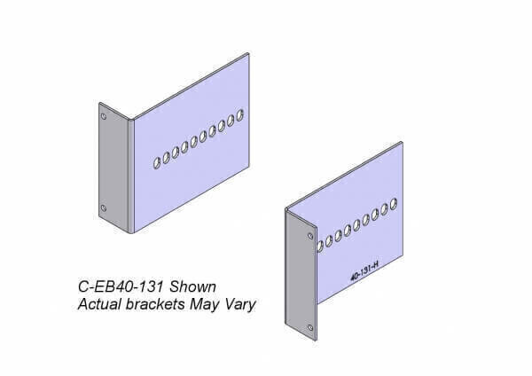 HAVIS C-EB40-250  2-Piece Equipment Mounting Bracket, 4&quot; Mounting Space, 2.5&quot; Bend