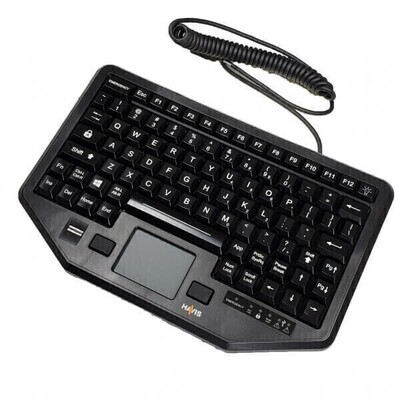 HAVIS KB-104 Compact USB Dual Authentication Keyboard With Integrated Mouse