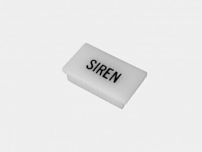 HAVIS C-LABEL-SIREN Standard White Switch Label W/ Black Imprint