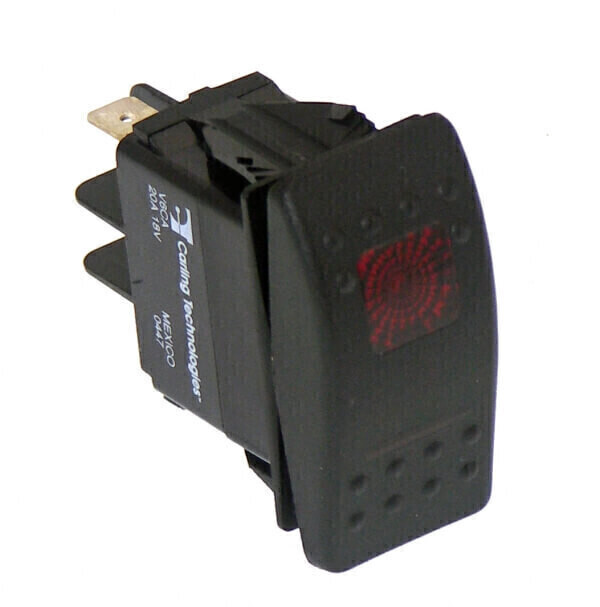 HAVIS C-SW-2  Black Paddle Type Rocker Switch, 20 Amps, 12 Volt, On/Off 4 Prong, LED Pilot Light