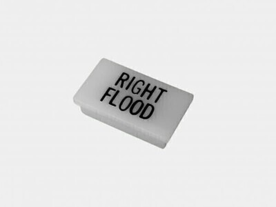 HAVIS C-LABEL-RIGHT-FLOOD  Standard White Switch Label W/ Black Imprint