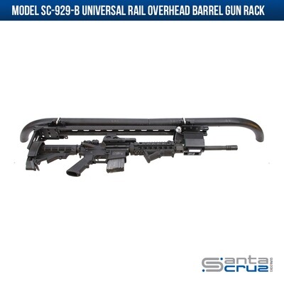 SANTA CRUZ GUNLOCKS SC-929-B Universal Rail Overhead Barrel Gun Rack With Sc-1-B Lock
