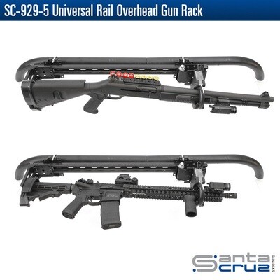 SANTA CRUZ GUNLOCKS SC-929-5 Universal Rail Overhead Gun Rack With Sc-6 Xl Lock