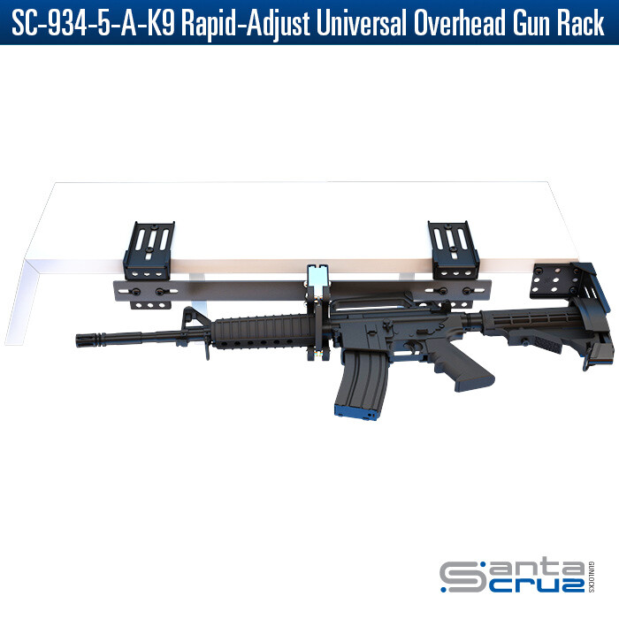 SANTA CRUZ GUNLOCKS SC-934-5-A-K9 Rapid-Adjust Universal K-9 Gun Rackwith Sc-6 Xl Lock