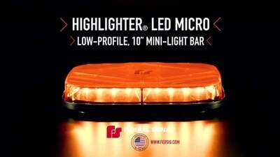 Federal Signal HL10S-A HighLighter Halogen Mini-Lightbar, Class 1, CAC Title 13, Suction-Cup Magnet Mount with Amber Dome