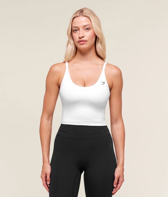 Training Cami Tank With Shelf - White