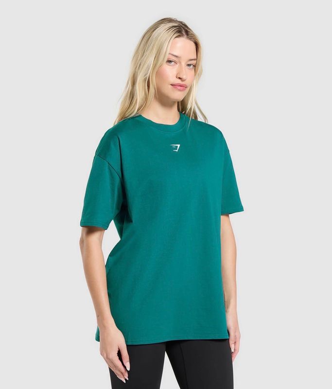 Trace Graphic Oversized T-Shirt - Functional Teal