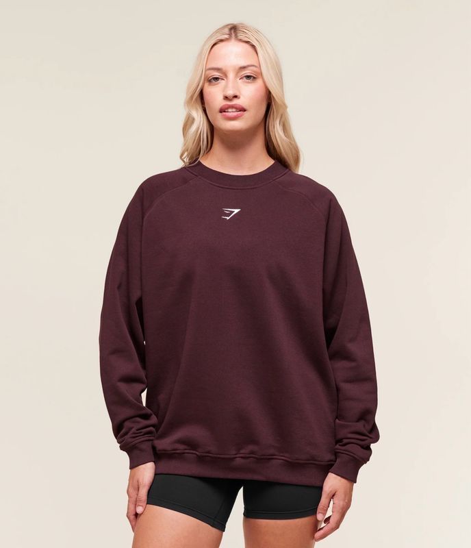 Training Oversized Fleece Sweatshirt - Cherry Purple