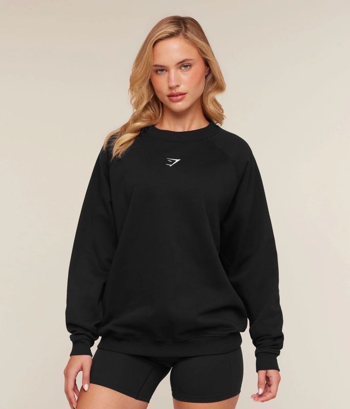 Training Oversized Fleece Sweatshirt - Black