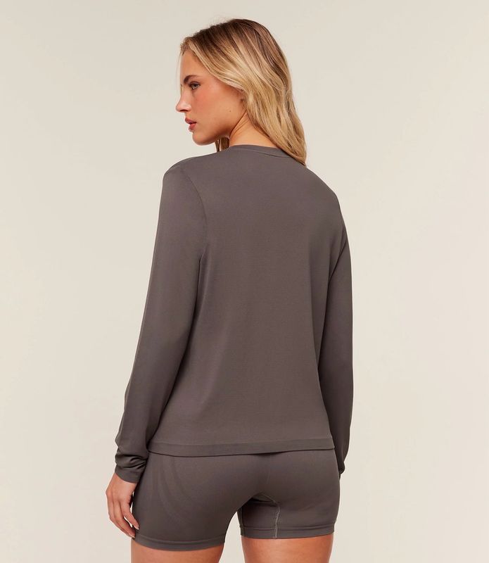 Everyday Seamless Long Sleeve Top - Cool Brown
