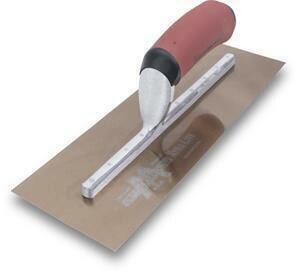 Marshalltown MXS145GD 14 X 5 Golden Stainless Steel Finishing Trowel Curved Dura Soft Handle