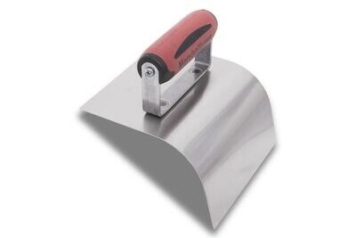 Marshalltown 15143 Concrete 6 X 5 Stainless Steel Curb Tool; 1 1-2R-Dura-Soft Handle