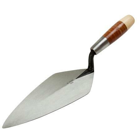 Kraft RO386-9 9 Narrow London Brick Trowel with Leather Handle - Low Lift Shank Pack of 6