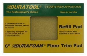 DuraTool 8037 Durafoam Floor Applicator 6 Inch Trim Refill Pad