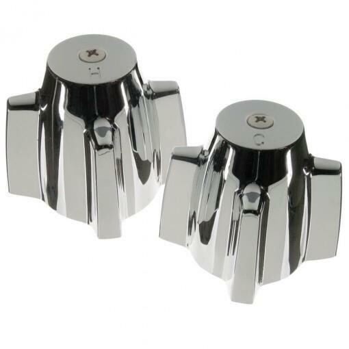 Pair of Faucet Handles for Central Brass in Chrome
