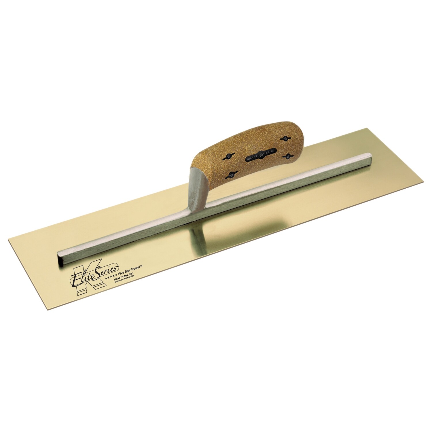Kraft CFE545 Elite Series Five Star 16" x 5" Golden Stainless Steel Cement Trowel with Laminated Wood Handle Pack of 6