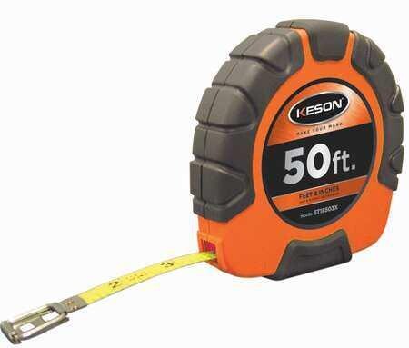 Keson ST18503X 50 Ft. Ft, In, 1-8 Nylon Coated Steel Tape With Hook 3X1 Rewind