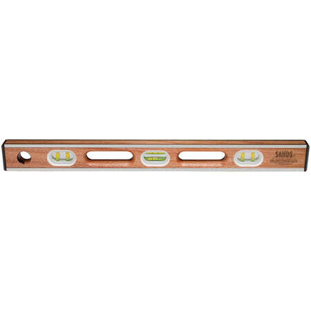 48" Professional Stainless Steel Bound Mahogany Level (6 Vials)