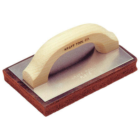 8" x 5" x 1" Coarse Red Rubber Float with Wood Handle