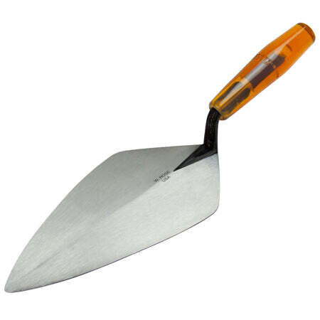 9” Wide London Brick Trowel with Low Lift Shank on a Plastic Handle