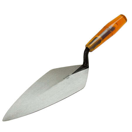 9” Narrow London Brick Trowel with Low Lift Shank on a Plastic Handle