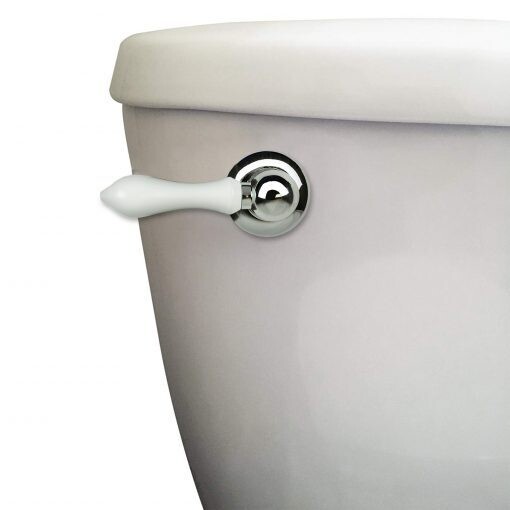 Decorative Toilet Handle in Chrome with White Handle