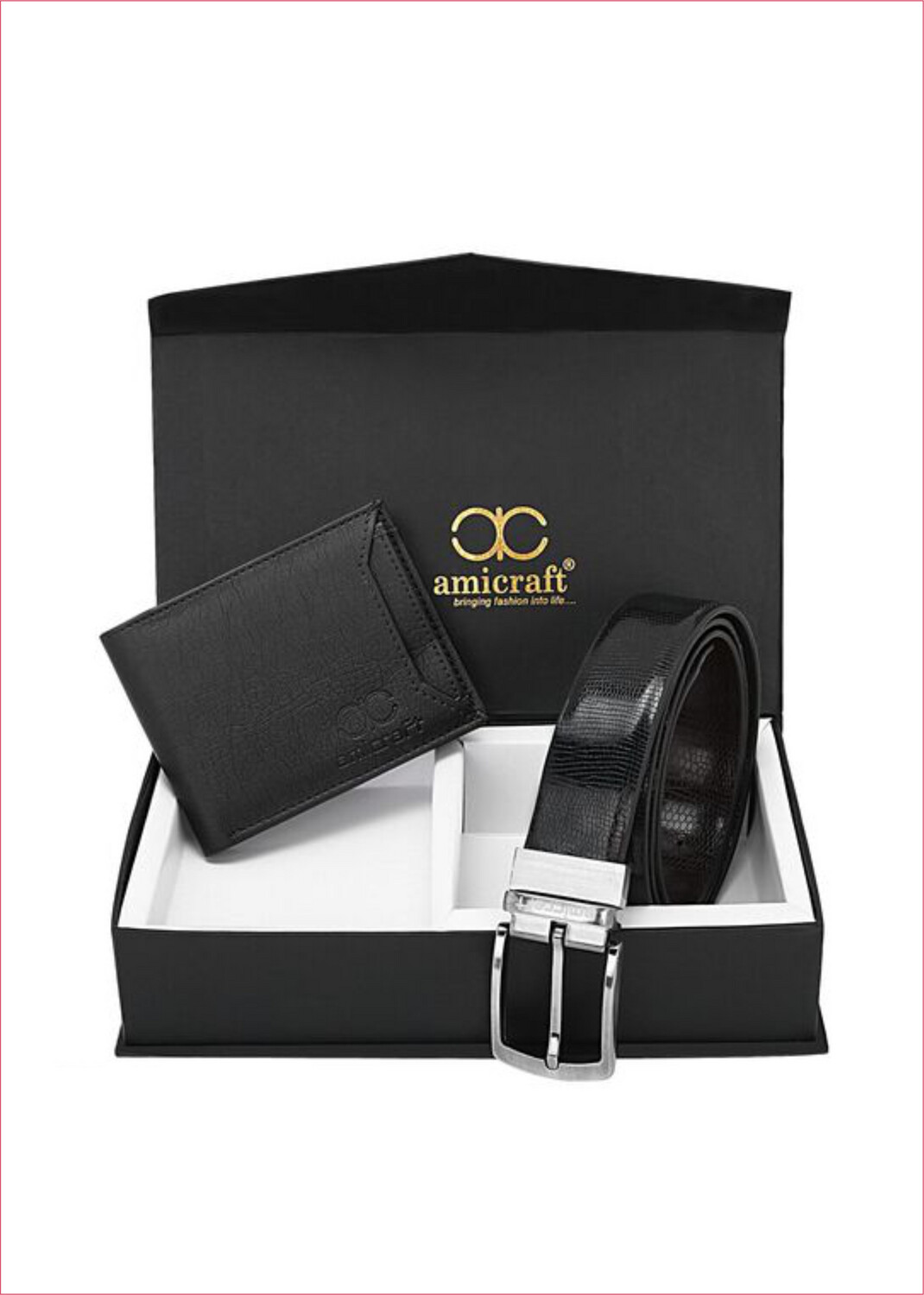 Amicraft Wallet &amp; Belt Combo | for Gift | Diwali Gift |  Birthday Gift | Gift for Mens