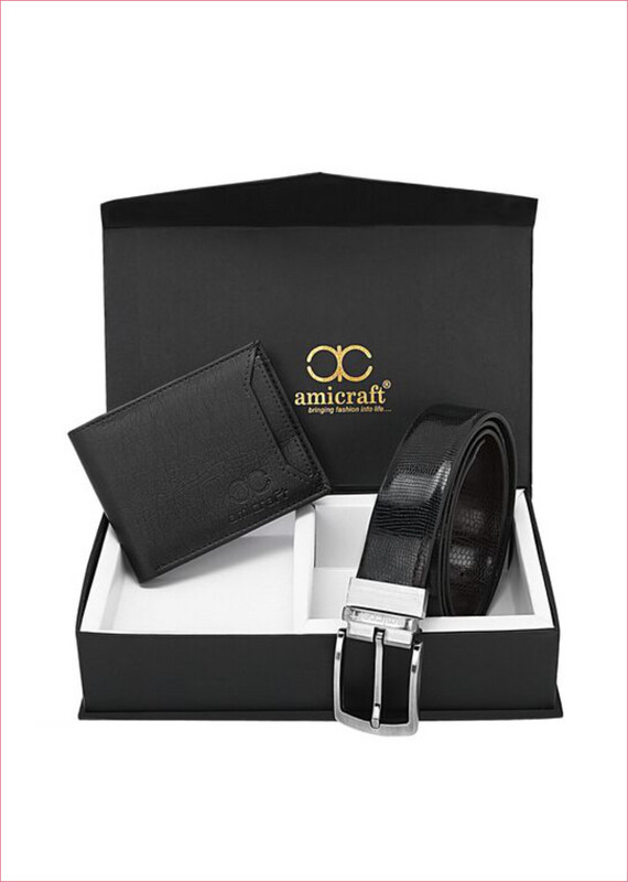 Amicraft Wallet &amp; Belt Combo | for Gift | Diwali Gift |  Birthday Gift | Gift for Mens