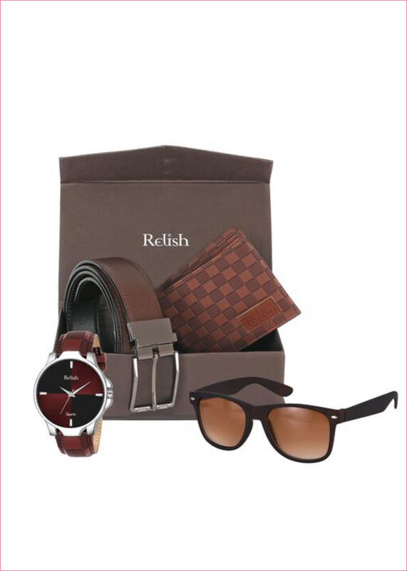 Relish Analogue Men&#39;s &amp; Boy&#39;s Watch, Belt, Sunglass and Wallet Combo | for Gift | Diwali Gift |  Birthday Gift | Gift for Mens