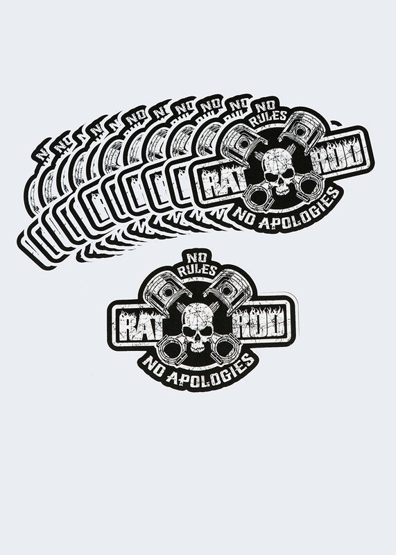 RATROD Magazine Sticker &quot;No Rules&quot; design #2