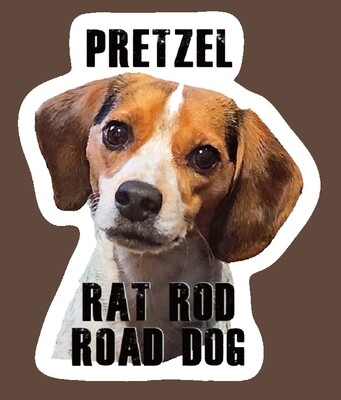 Pretzel the RATROD Road Dog Sticker