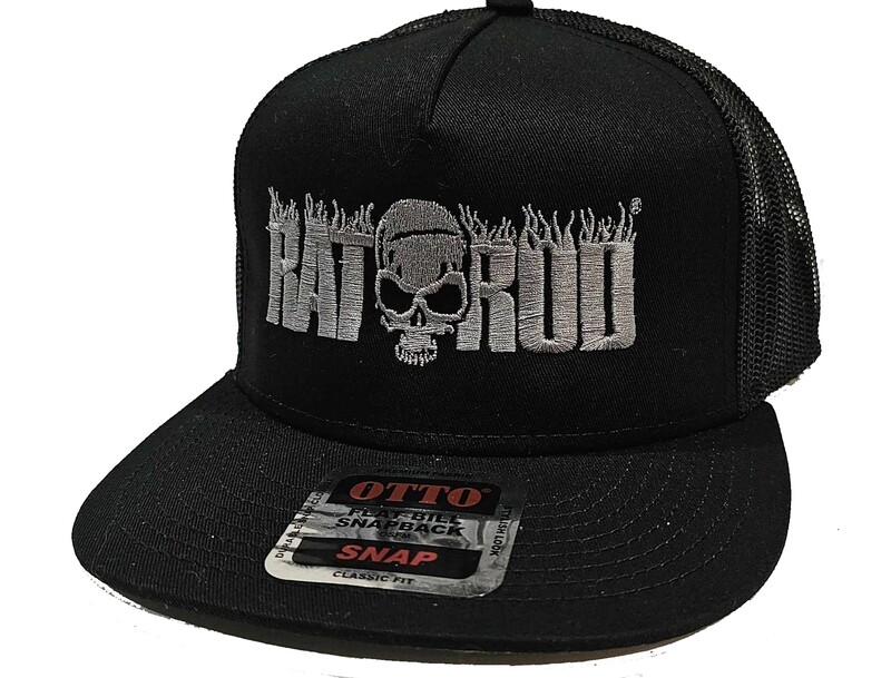 RATROD Hat - Embroidered hat with "NO RULES" gray underbill