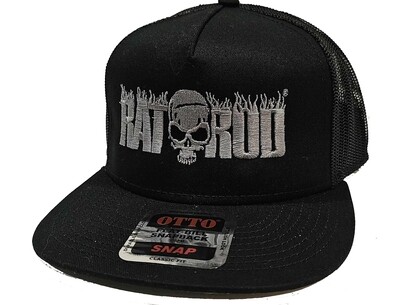 RATROD Hat - Embroidered hat with "NO RULES" gray underbill