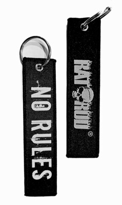 RATROD woven keychain "No Rules"
