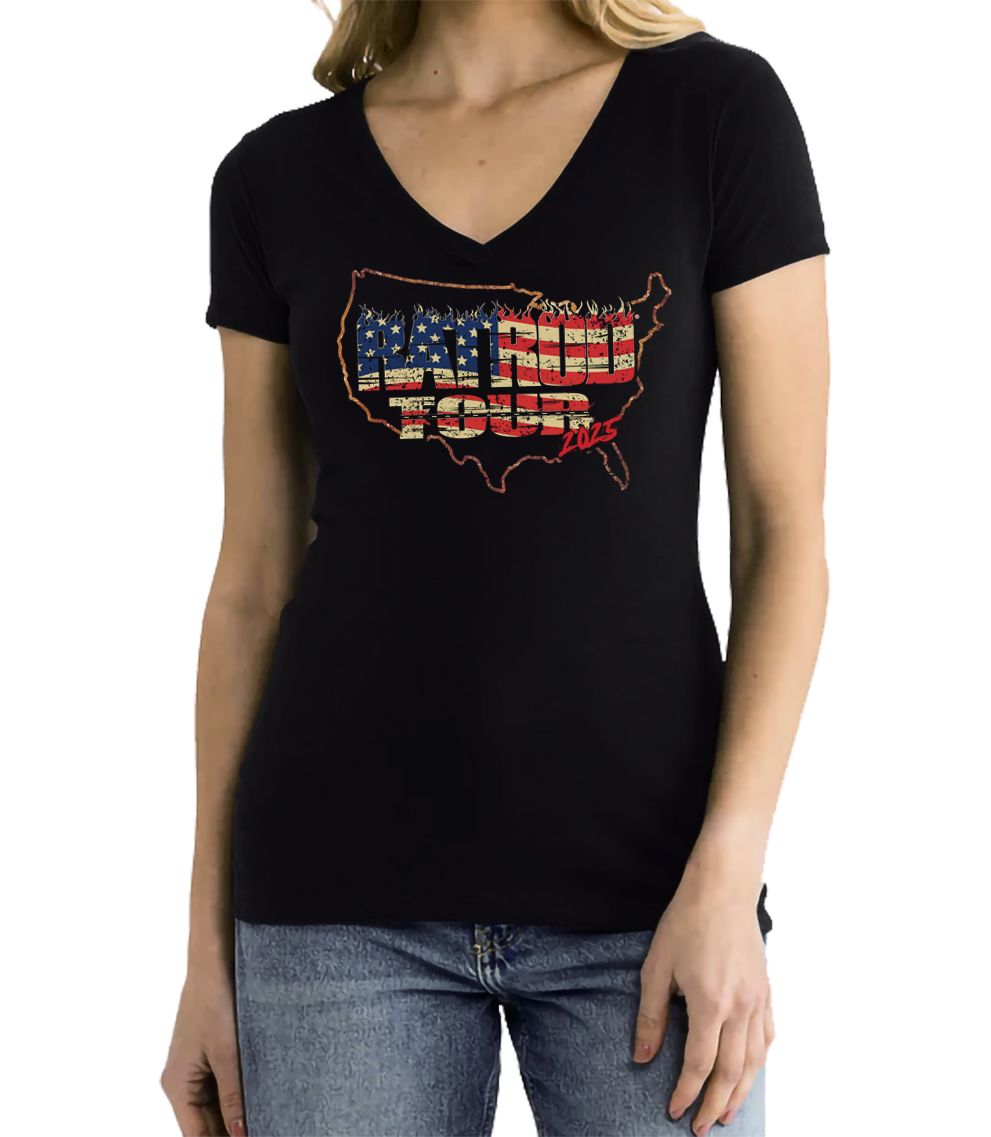 RATROD TOUR 2025 Tee-  Ladies V-NECK