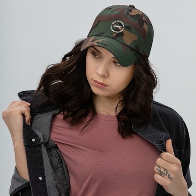 Green Camo Embroidered Logo Dad Hat