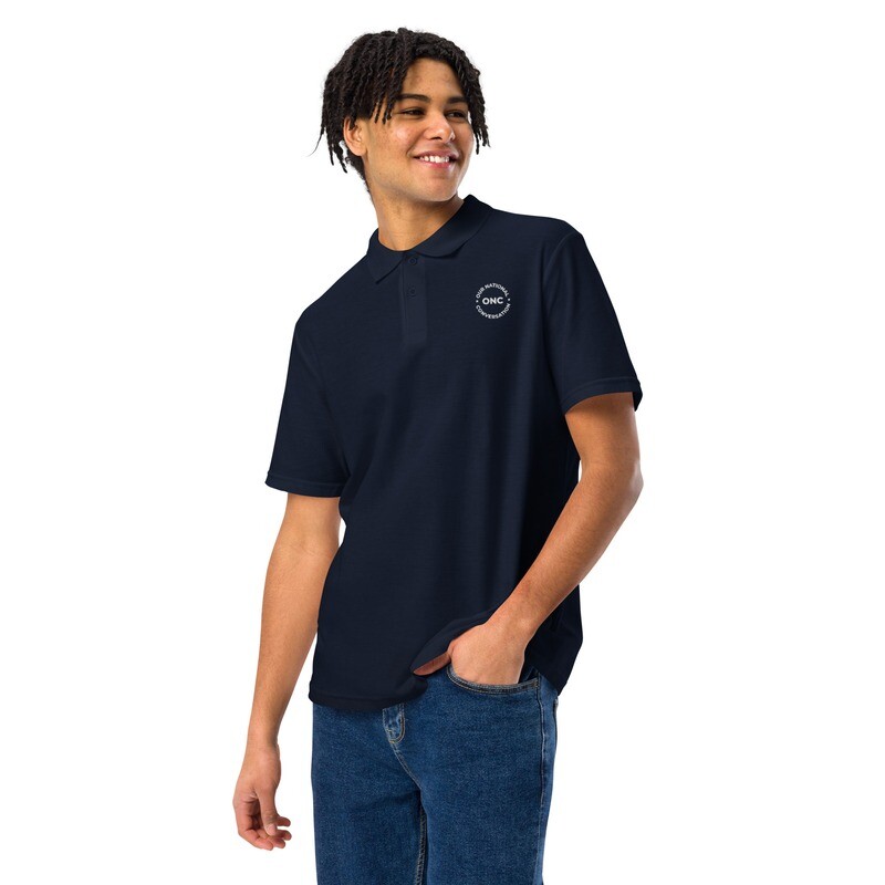 Unisex Embroidered Logo Polo Shirt Navy