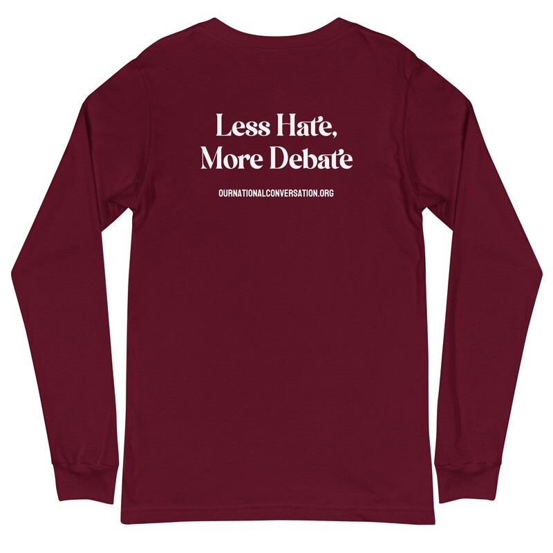 Unisex Printed Logo Long Sleeve (Back Design) Maroon