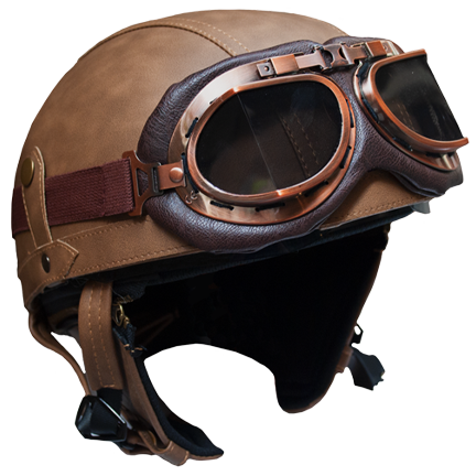 Rayvolt Leather Helmet - 1/2 Face
