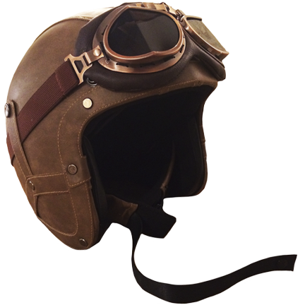 Rayvolt Leather Helmet - 3/4 Face