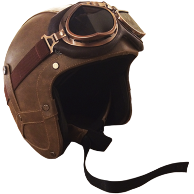 Rayvolt Leather Helmet - 3/4 Face